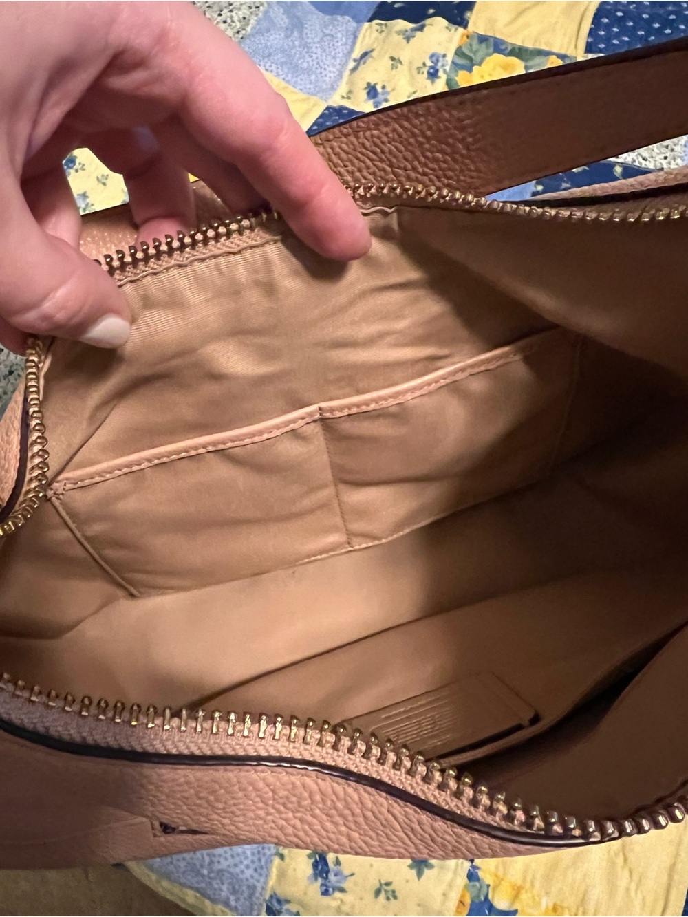 Coach Blush Pebbled Leather Hobo with Stud Detailing - Picture 5 of 12